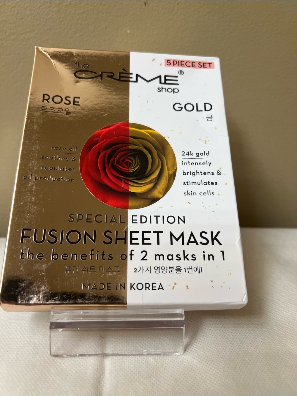 Rose Gold Fusion Sheet 4 Piece Set Mask - Gold/Red Special Edition NWT